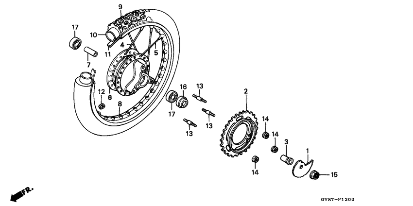 Rear wheel complete assy