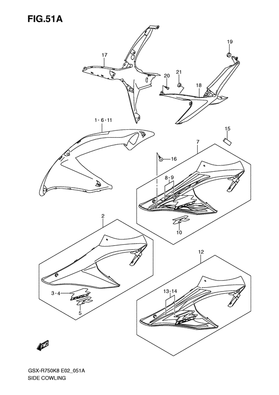 GSX-R750 Side cowling