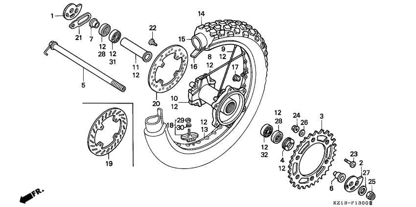 Rear wheel complete assy