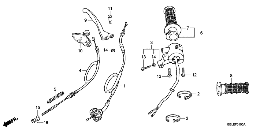 Handle lever/switch/cable