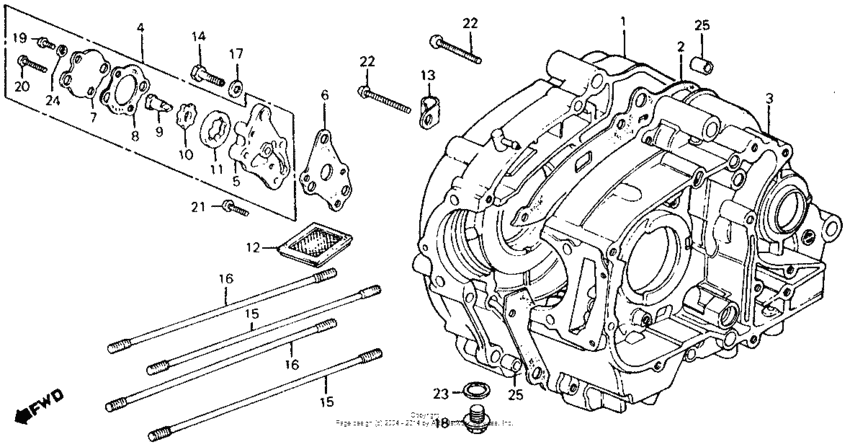 Crankcase + oil pump