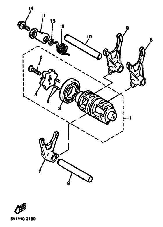 Shift cam. fork