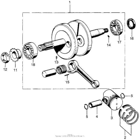 Piston + crankshaft