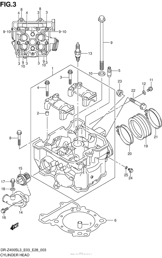 Cylinder Head (Dr-Z400Sl3 E03)