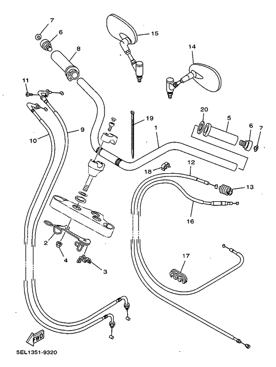 Steering handle. cable