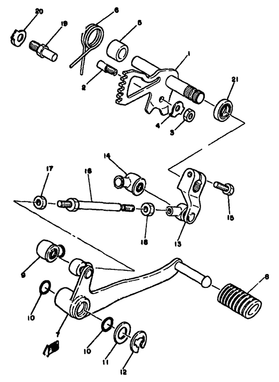 Shift shaft. pedal