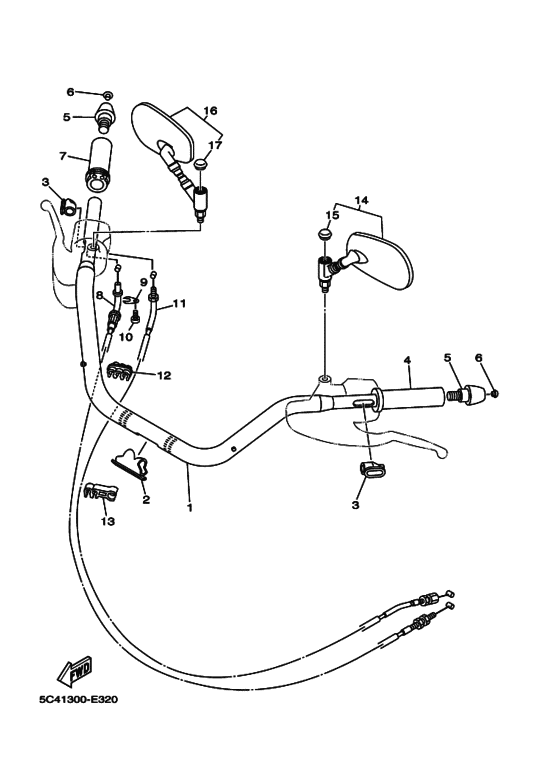 Steering handle & cable