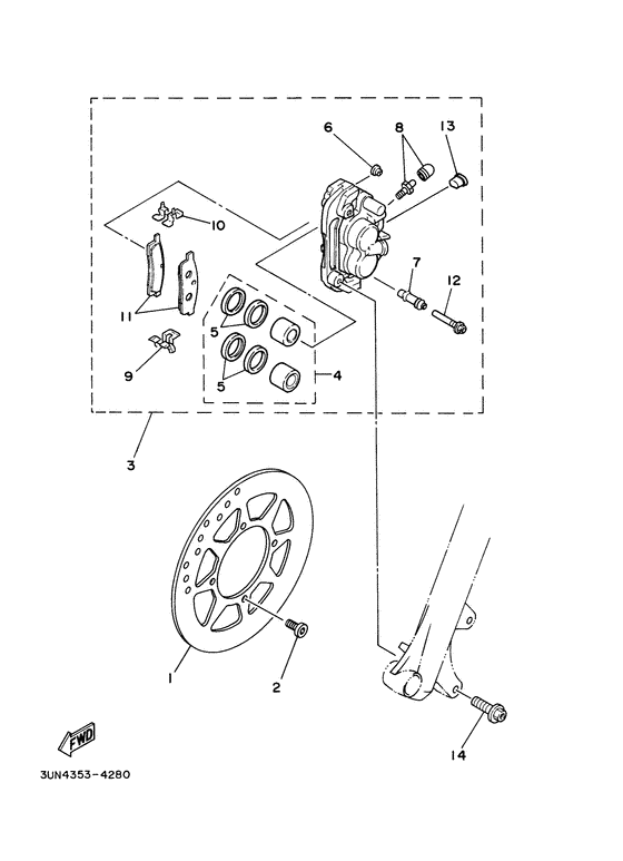 TTR125L Передний суппорт