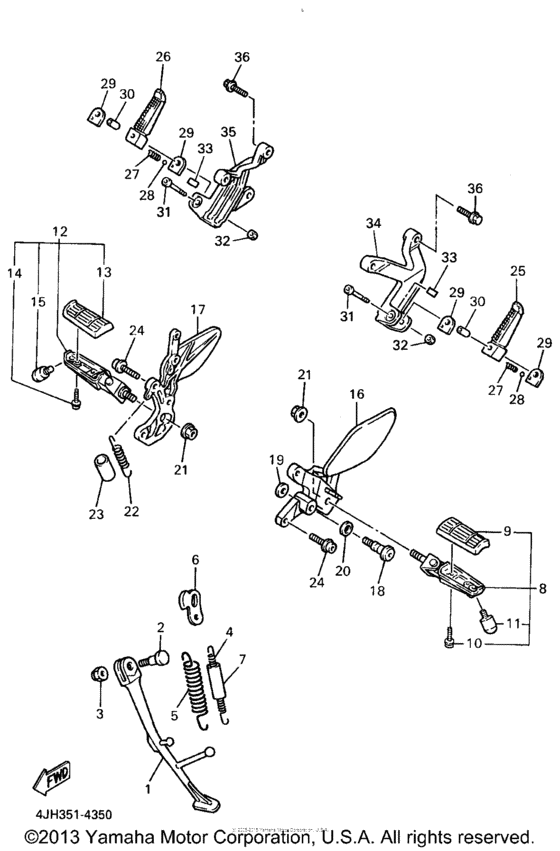 YZF600RKC Подножки