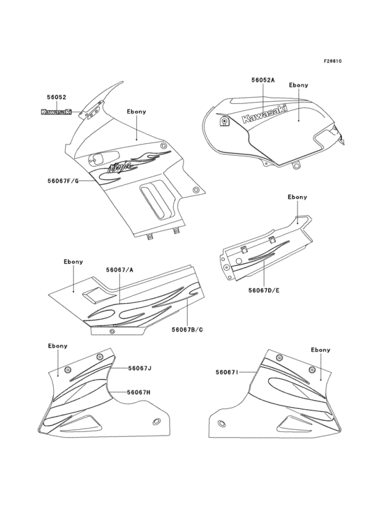 EX250 Decals(ebony)(f6f)