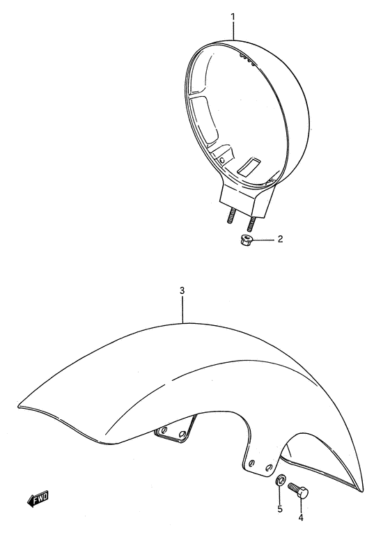 Headlamp housing - front fender