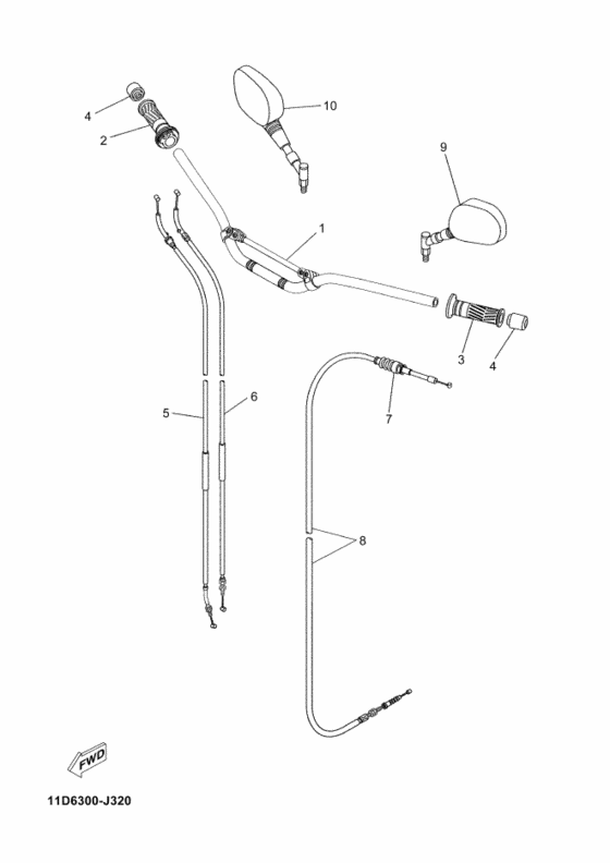 Steering handle & cable