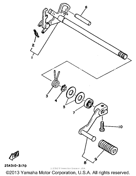 TW200T Вал переключения