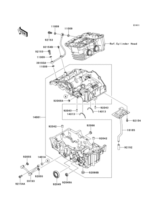 EX250 Картер двигателя