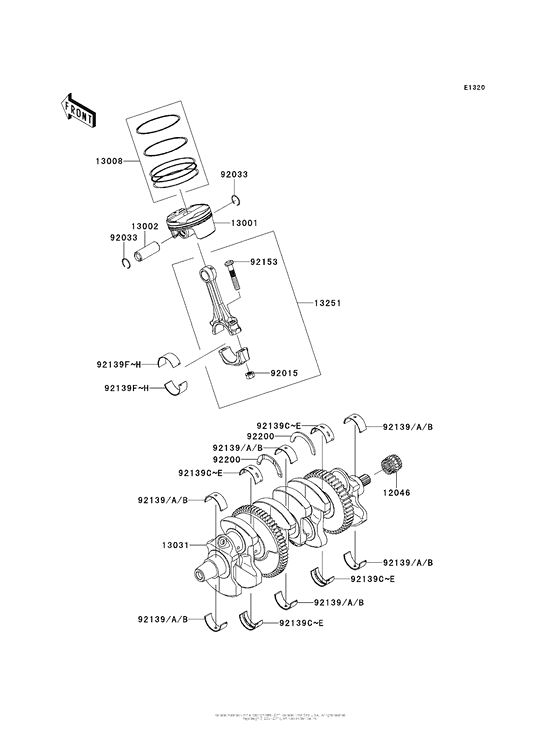 ZX1000 Коленвал и поршни