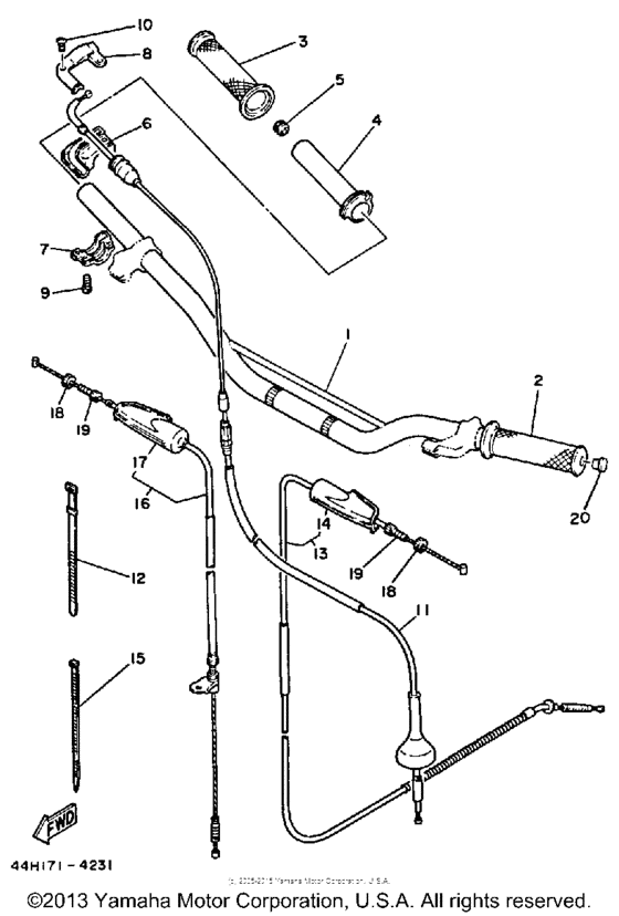 Steering handle - cable