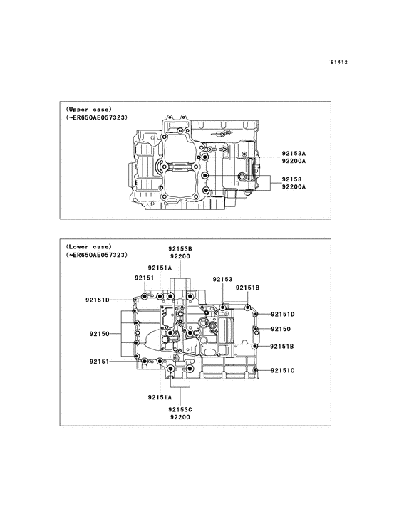 ER650 Болты крепления картера