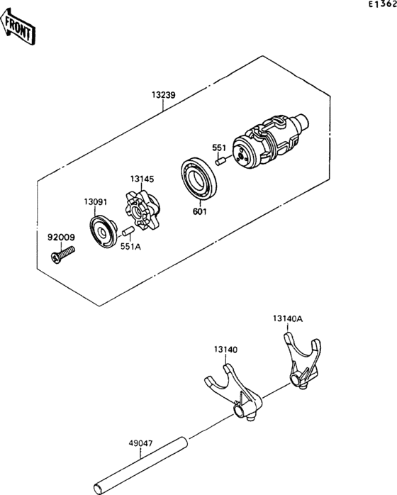 VN1500 Change drum / shift fork
