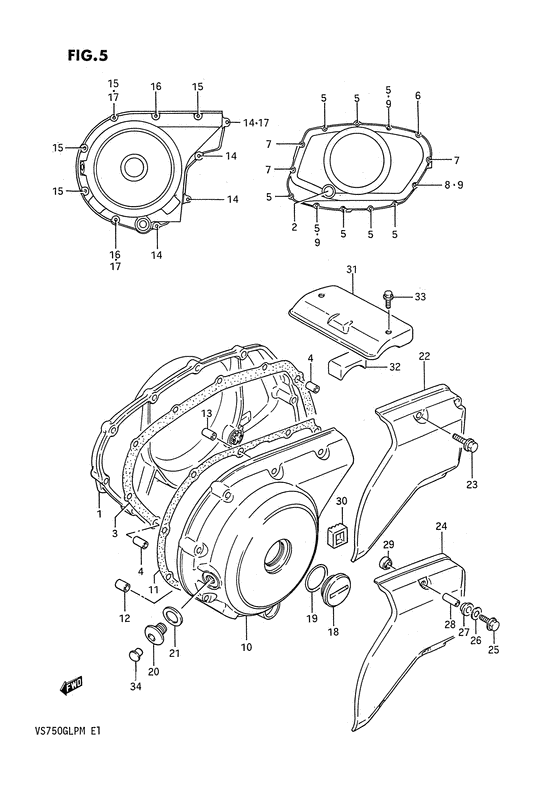 Crankcase cover ass`y  (v