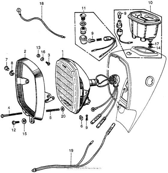 Headlight + speedometer