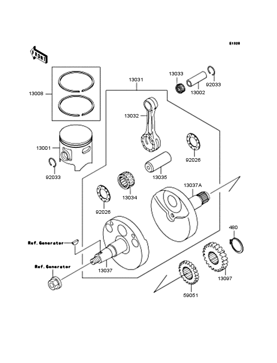 Crankshaft/piston