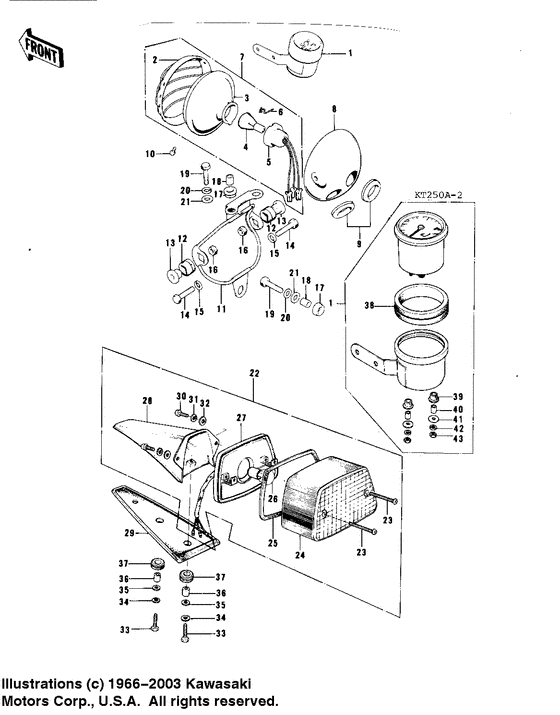 Meter/headlight/taillight