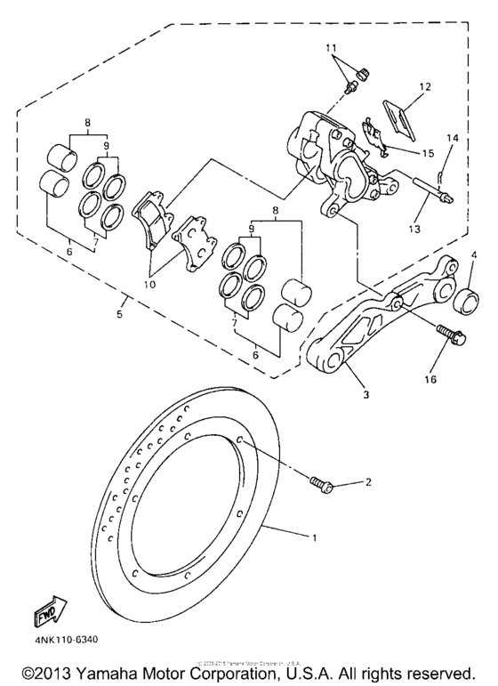 XVZ13LTJ Задний суппорт
