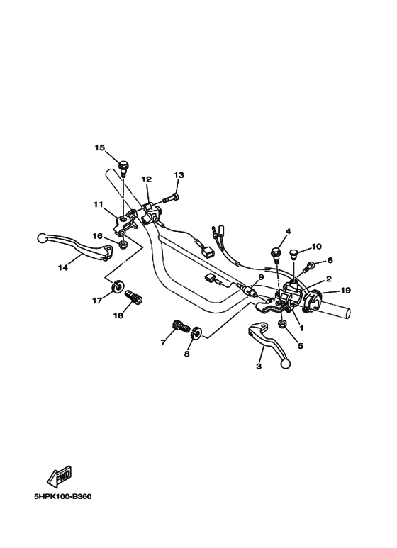 TTR125E Interruptor  manillar&palanc