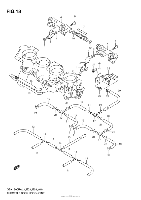 Throttle Body Hose/joint (Gsx1300Ral3 E33)