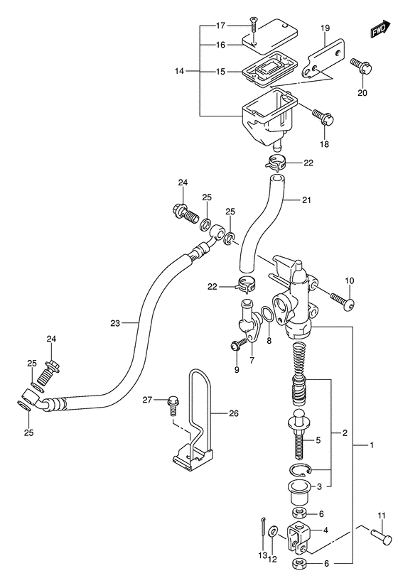 SV650 Задний тормозной цилиндр