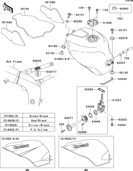 Fuel tank(1/2)(zx600-j3)