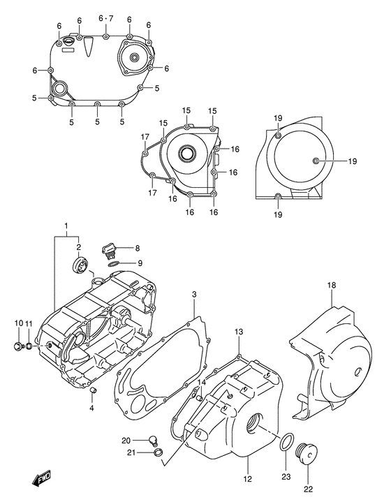 Crankcase cover ass`y  (v