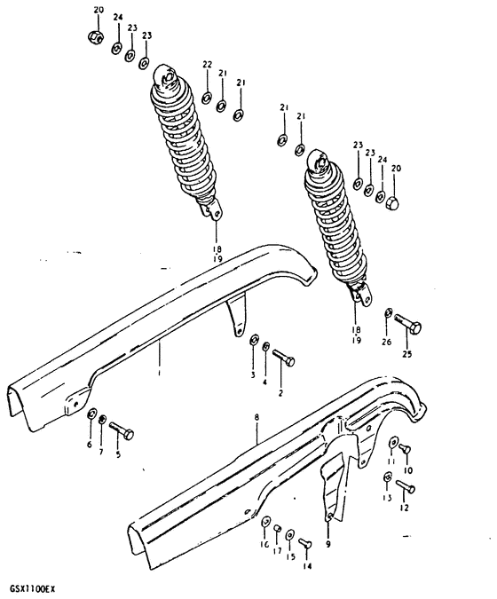 Chain case - rear shock absorber