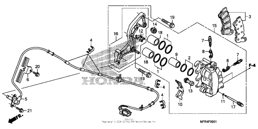 Front brake caliper (vt1300cxa)
