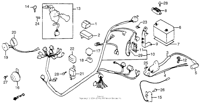 Wire harness + battery