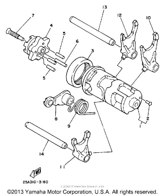 Shift cam-fork