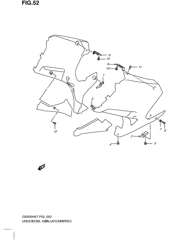 Under cowling installation parts