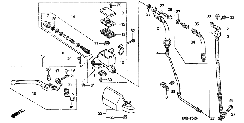 Fr. brake master cylinder