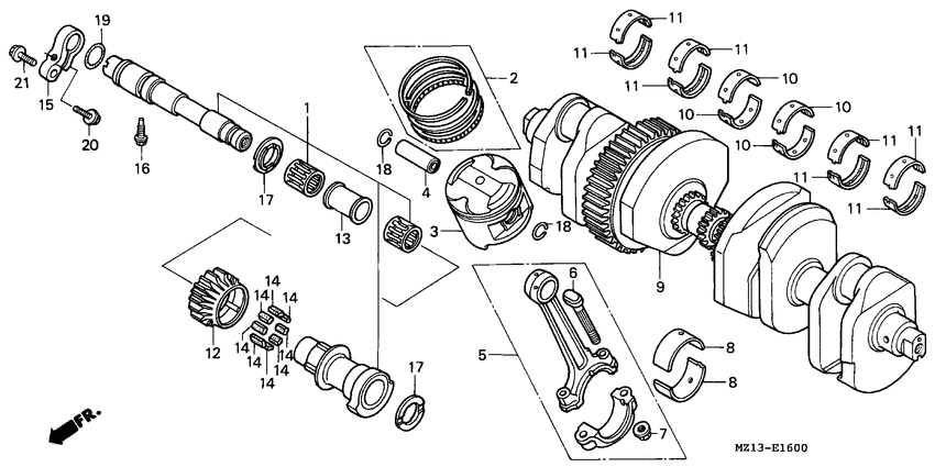 Crankshaft/piston