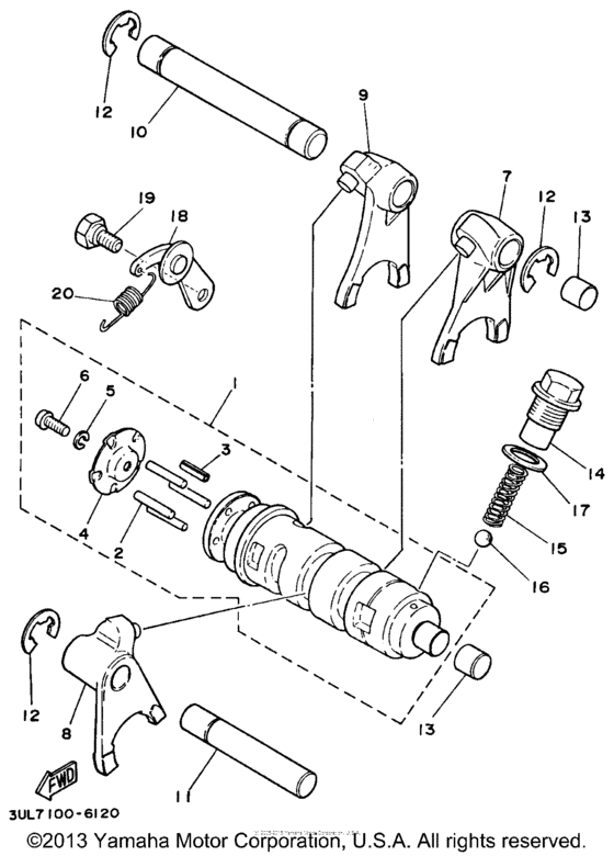 Shift cam - shift fork