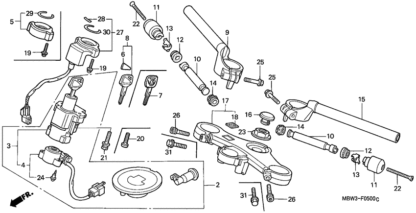 Handle pipe/top bridge