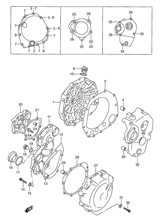 Crankcase cover ass`y  (v