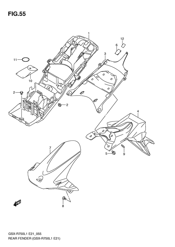 GSX-R750 Задний бампер