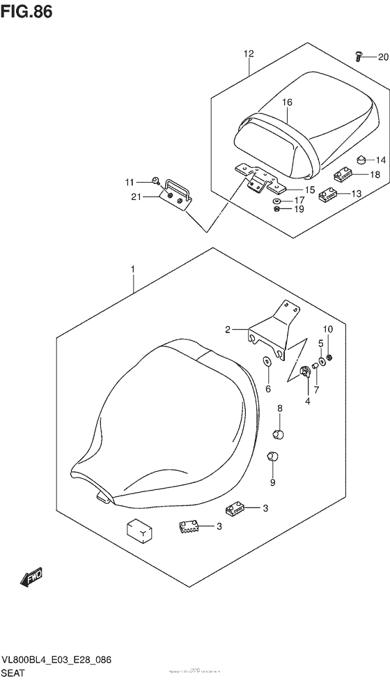 VL800B Сиденье
