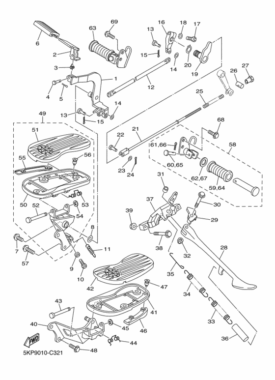 XVS400C ｽﾀﾝﾄﾞ.ﾌｰﾄﾚｽﾄ 2