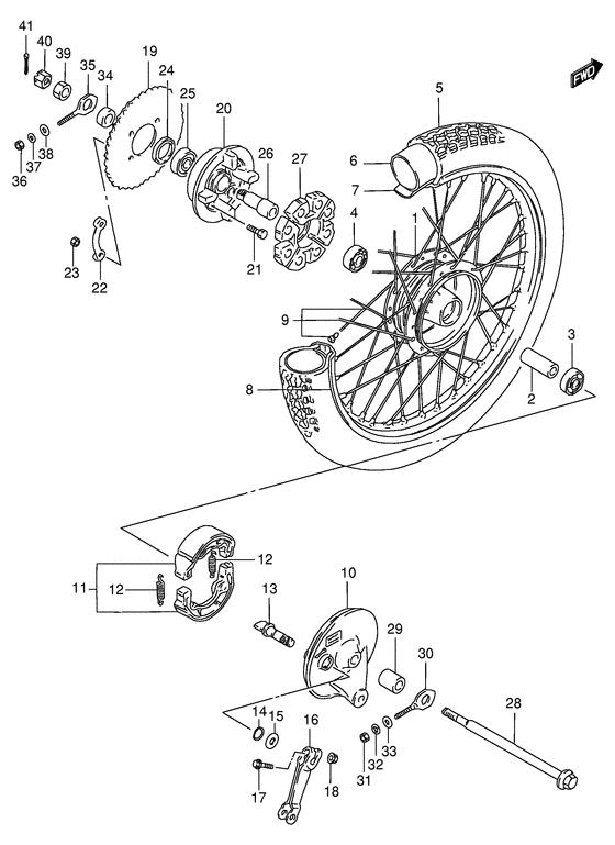 Rear wheel complete assy