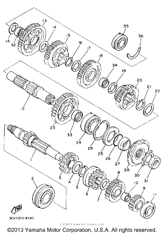 FJ1200DC Трансмиссия