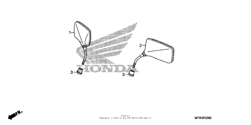 VT1300CS (ABS) Зеркало