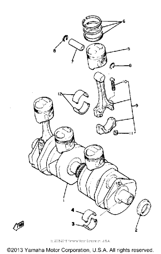 XJ550RH Коленчатый вал и Поршень