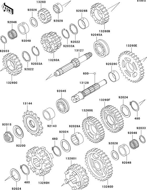 ZX600 Transmission(zx600-e3)